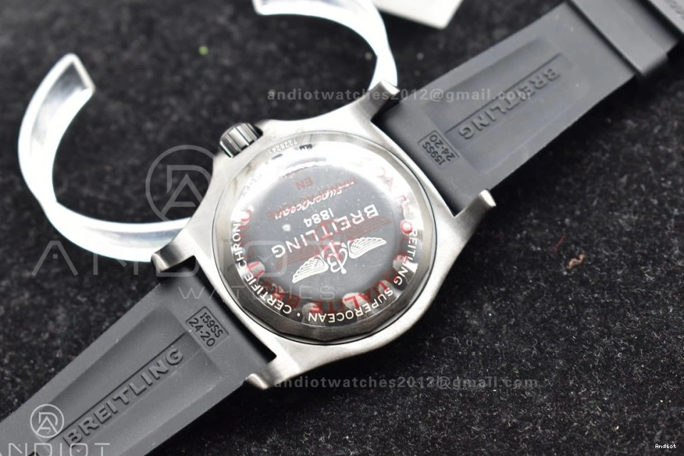 on Rubber Superocean A2824 Black 1:1 Dial Edition Best Strap Bezel TF Yellow 44 Black Automatic 0516